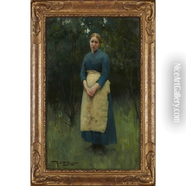 A Breton Woman Oil Painting - Robert McGregor