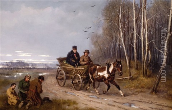 Z Wiatykiem Oil Painting - Josef Brodowski the Younger