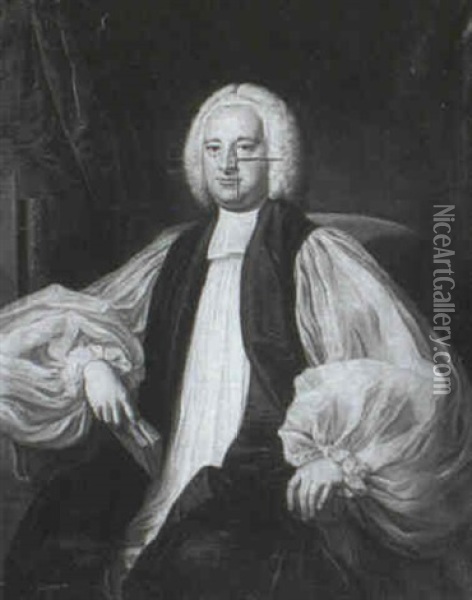 Portrait Of The Rev. Johnson Oil Painting - Thomas Hudson