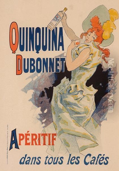 Vin Mariani; Quinquina Dubonnet Oil Painting - Jules Cheret