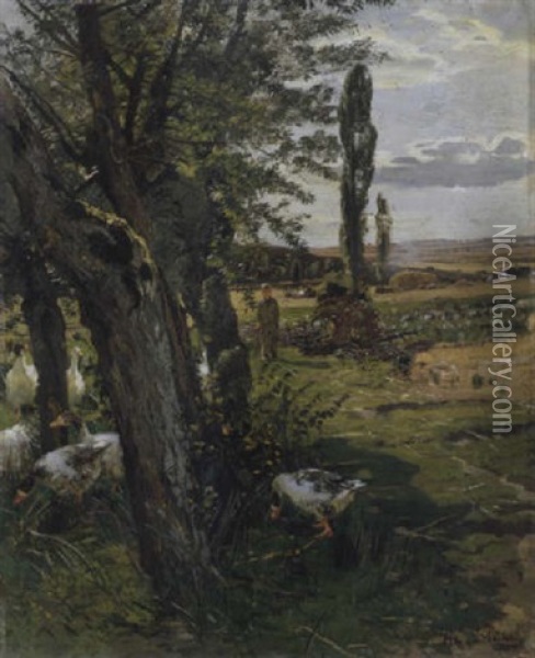 Landschaft In Oberhessen Oil Painting - Hugo Muehlig