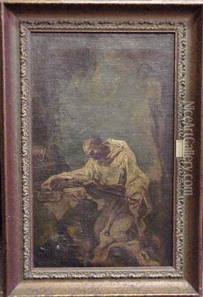 Hermit Saint Oil Painting - Alessandro Magnasco