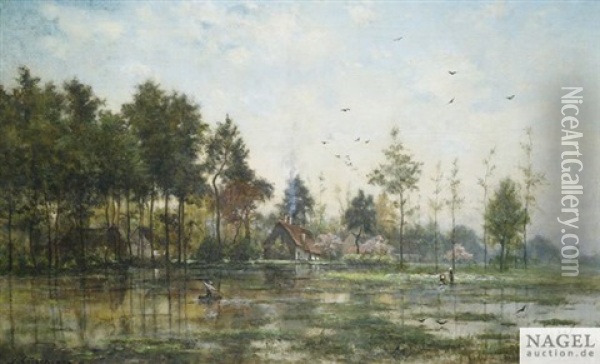 Sommerliche Auenlandschaft Oil Painting - Joseph Theodore Coosemans
