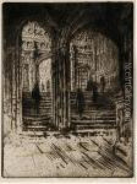 Entrance To Henry Vii's Chapel,westminster Oil Painting - Joseph Pennell