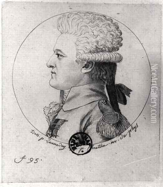 Portrait of Pierre Charles de Villeneuve 1763-1806, engraved by Gilles Louis Chretien 1754-1811 Oil Painting - Edme Quenedey