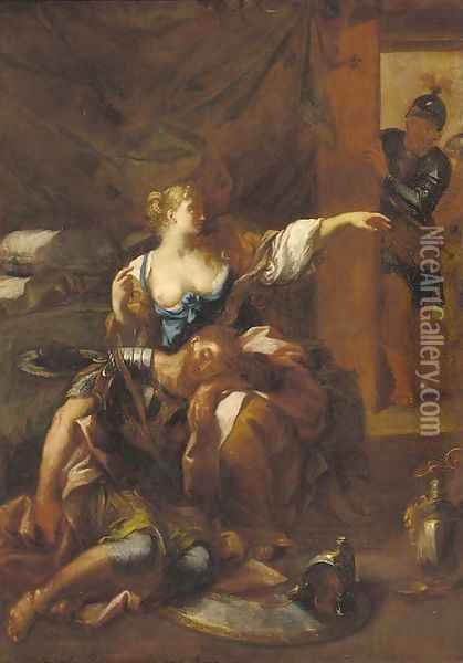 Samson and Delilah Oil Painting - Giuseppe Passeri