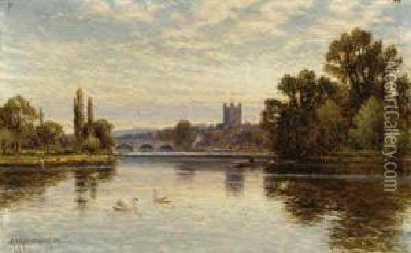 Henley On The Thames Oil Painting - Alfred I Glendening