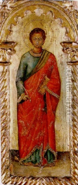 Saint John The Evangelist Oil Painting - Jacobello Del Fiore