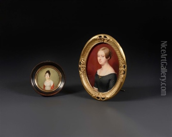 Portrait De Mademoiselle Stephanie De Tascher, En Buste De Trois-quarts Vers La Gauche Oil Painting - Jean-Baptiste Isabey