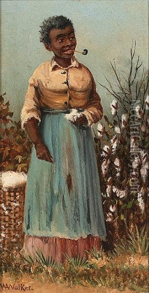 Studies Of Cotton Pickers, A Pair Oil Painting - William Aiken Walker