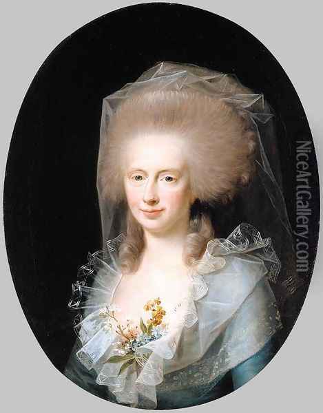 Portrait of Bolette Marie Lindencrone Oil Painting - Jens Juel