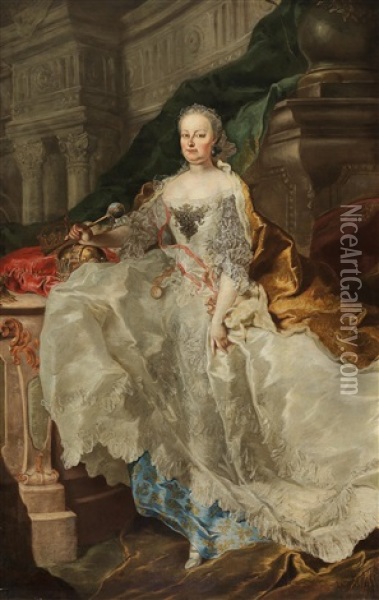 Portrait Of Empress Maria Theresia Oil Painting - Franz Anton Palko