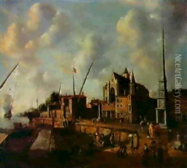 Scene De Port Mediterraneen Oil Painting - Jan Abrahamsz. Beerstraten