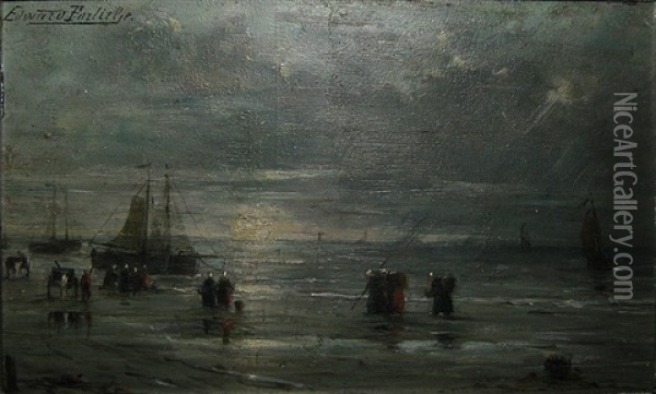 Strandgezicht Oil Painting - Edward Antoon Portielje