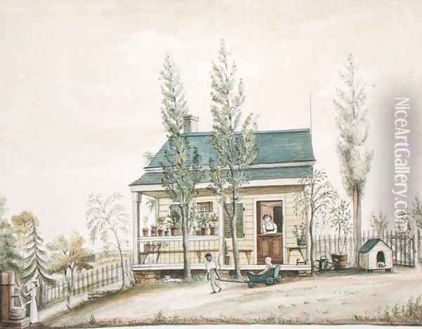 The Cottage Oil Painting - Anne Marguerite Hyde de Neuville