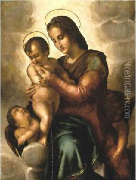 Madonna And Child With Angels Oil Painting - Pier Francesco Foschi