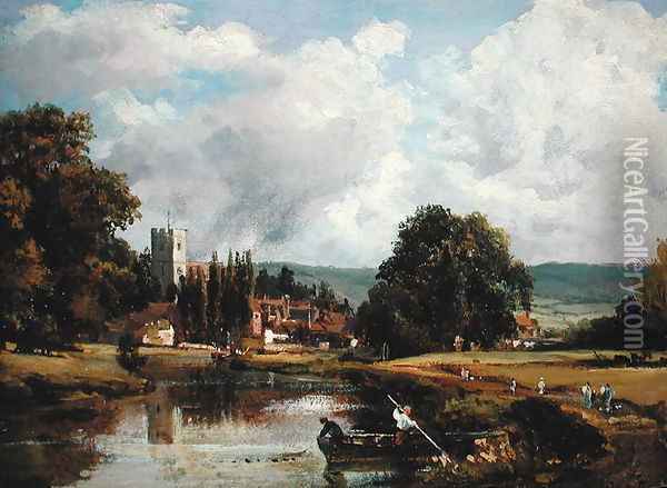 The Thames at Mortlake Oil Painting - Frederick Waters Watts