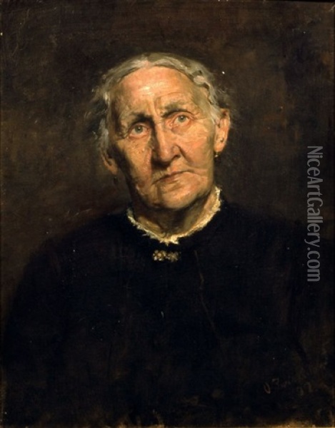 Portrait Wilhelmine Klemm Oil Painting - Oskar Zwintscher