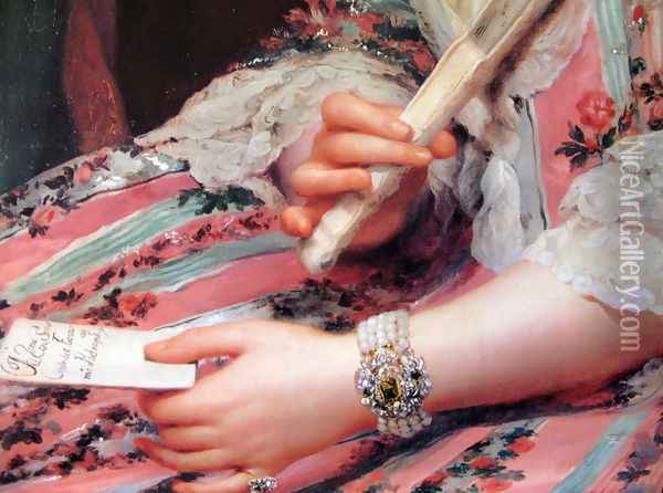 Maria Francisca Pignatelli and Gonzaga Duchess of Medinaceli (detail) Oil Painting - Anton Raphael Mengs