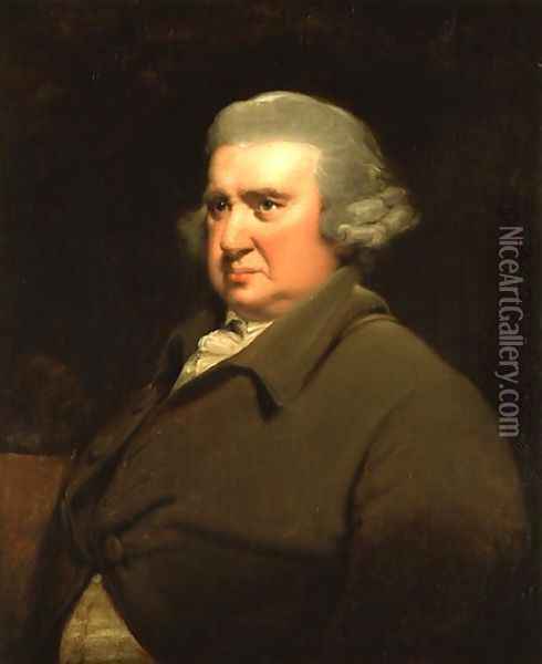 Portrait of Dr Erasmus Darwin, (1731-1802) scientist, inventor and poet, grandfather of Charles Darwin, 1792-93 Oil Painting - Josepf Wright Of Derby