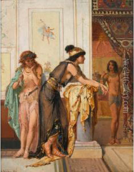 Egyptian Dancers Oil Painting - Pierre Oliver Joseph Coomans