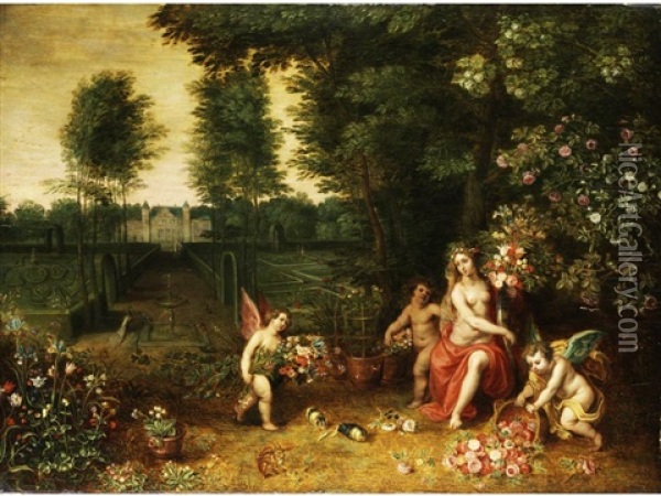 Allegorie Des Fruhlings Oil Painting - Hendrik van Balen the Younger
