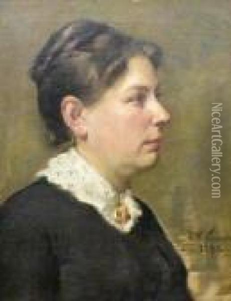 Portrait Of Mrs. Kendall Oil Painting - Robert William Vonnoh