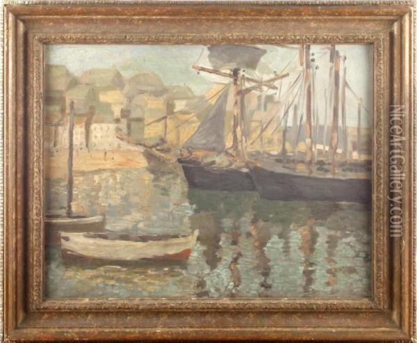 Boats In The Harbour Oil Painting - Frederick Dawson