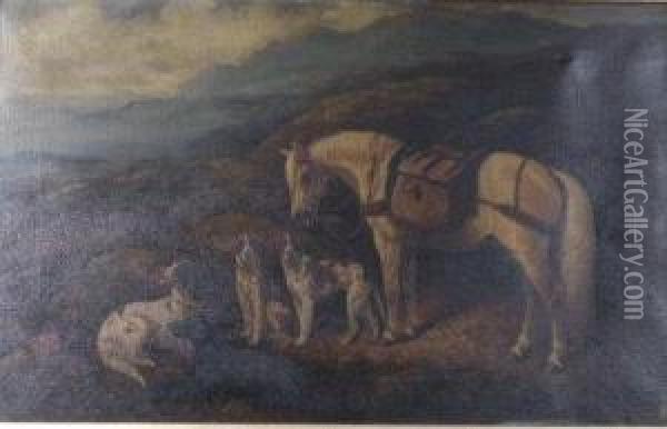 On The Edge Of The Moor Oil Painting - Herbert Jones