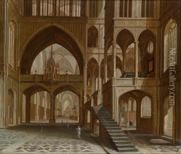 Kircheninterieur Mit Figurenstaffage Oil Painting - Bartholomeus Van Bassen