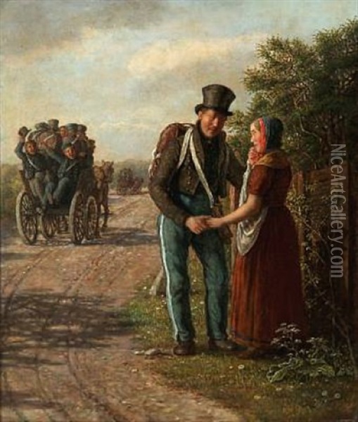 The Farewell. Motif From The First Schleswian War Oil Painting - David Monies