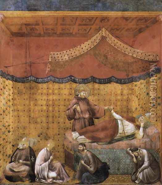 Legend of St Francis- 25. Dream of St Gregory 1300 Oil Painting - Giotto Di Bondone