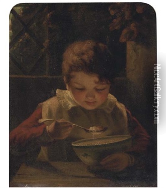The Day's Porridge Oil Painting - William Mulready
