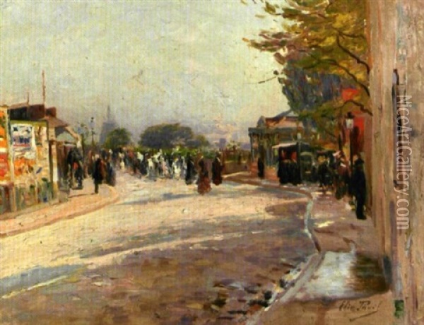Sur Les Hauteurs De Montmartre Oil Painting - Elie Anatole Pavil