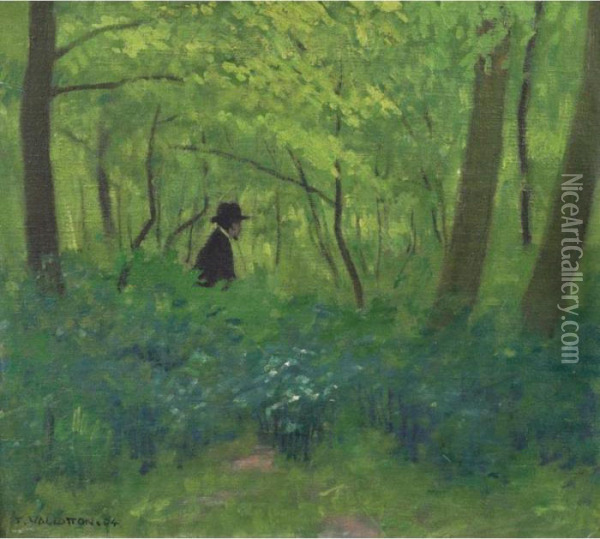 Le Satyr In The Bois De Boulogne Oil Painting - Felix Edouard Vallotton