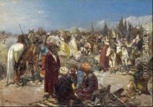 Orientalischer Markt. Oil Painting - Heinrich Staackmann