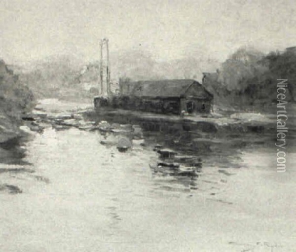 The River At Ipswich Oil Painting - Chauncey Foster Ryder