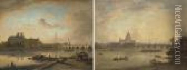 View Of Westminster From Across The Thames Oil Painting - William Marlow