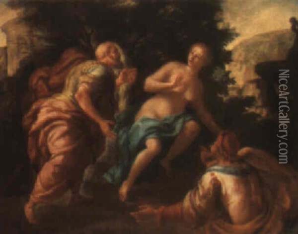 Susanna And The Elders Oil Painting - Francesco de Mura