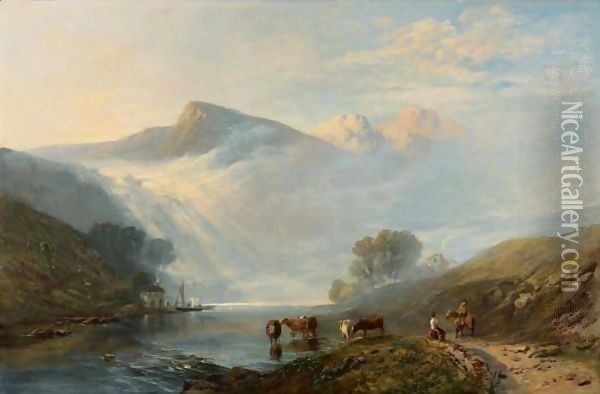 Early Morning On The Wye Oil Painting - George Vicat Cole