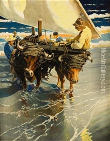 La Vuelta De La Pesca Oil Painting - Enrique Martinez Cubells y Ruiz