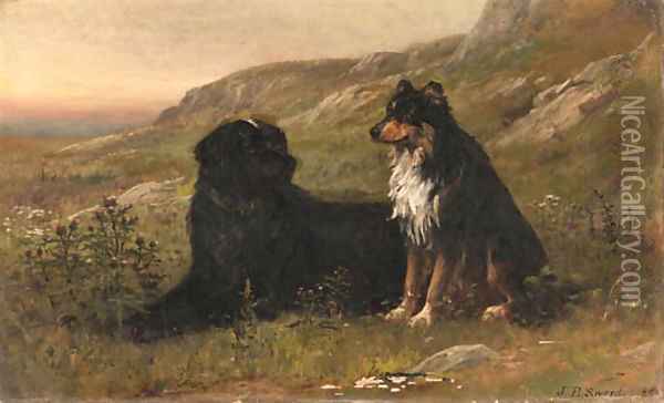 Canine Friends Oil Painting - James Brade Sword