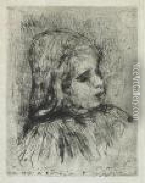Claude Renoir, De Trois-quarts A Droite Oil Painting - Pierre Auguste Renoir