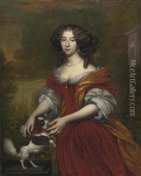 Portrait Of A Lady Oil Painting - Adriaen Backer