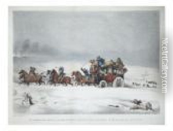 The Devonport Mail Oil Painting - James Pollard