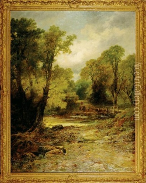 A Devonshire Lane Near Ashburton Oil Painting - Leopold Rivers