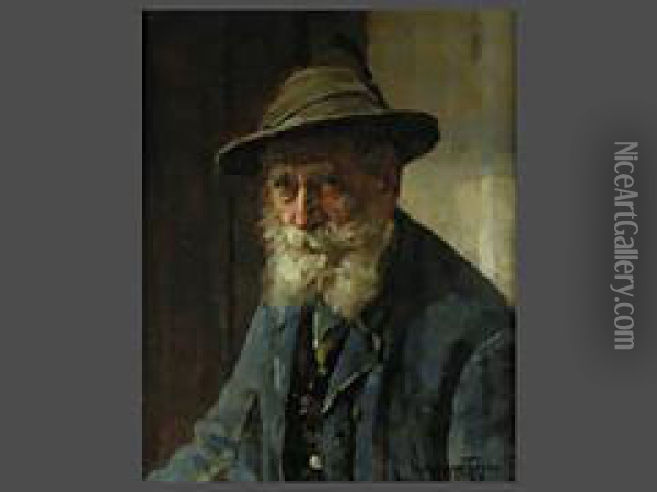 Portrait Eines Bartigen Bauern Oil Painting - Walter Thor