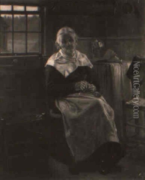 Dear Old Granny Oil Painting - John George Brown
