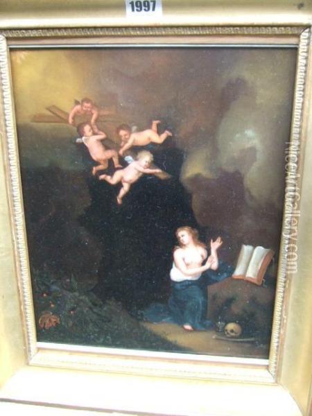 Magdalena In A Cave Oil Painting - Cornelis Van Poelenburch