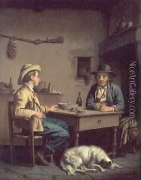 Interior of a Peasants Cottage 1903 Oil Painting - Edouard Amable Onslow